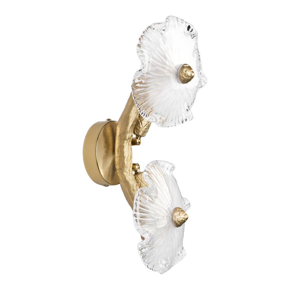 Бра с ветвистыми бронзовыми элементами и стеклянными рифлеными дисками Textured Glass Bra