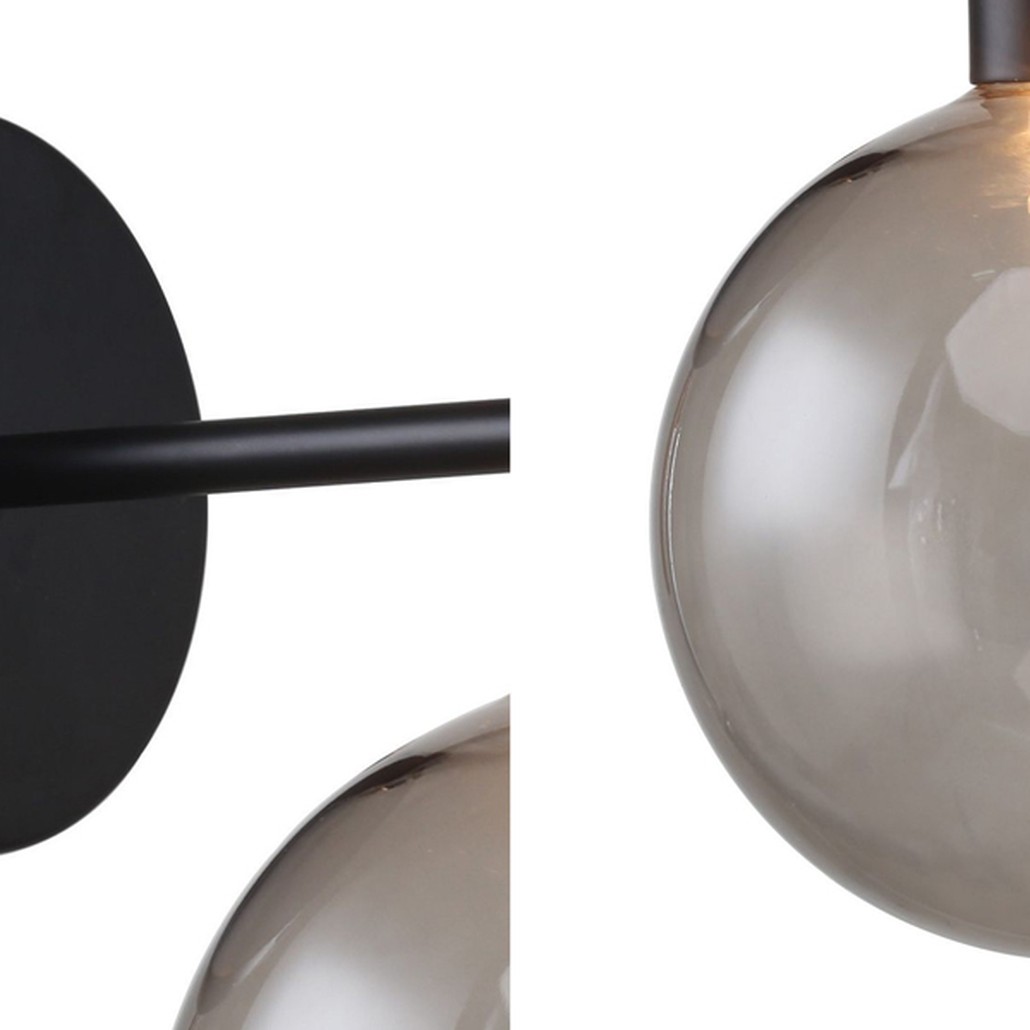 Бра с выдувным плафоном серого цвета Carmella Globe Black