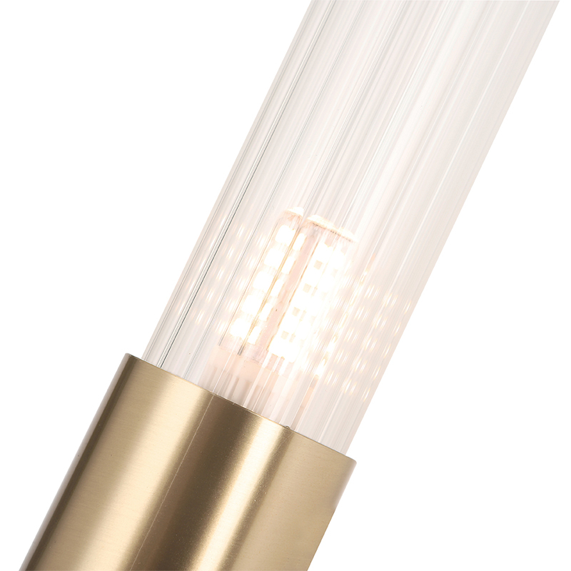 Бра с вытянутым рифленым стеклянным плафоном цилиндрической формы Trumpet tube