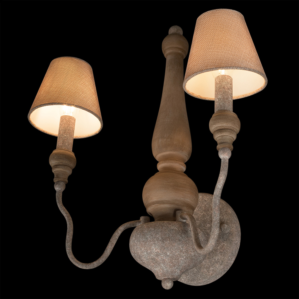 Бра с двумя конусовидными тканевыми абажурами Neighborhood