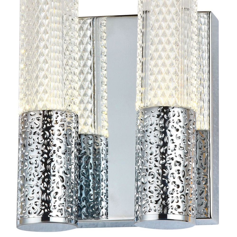 Бра с двумя плафонами Dew Drops Tube Duo Chrome Wall Lamp