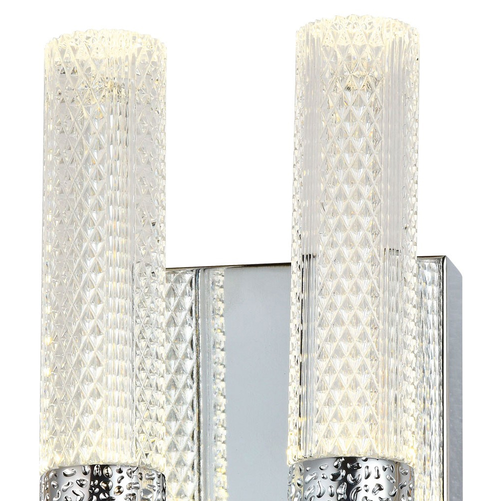 Бра с двумя плафонами Dew Drops Tube Duo Chrome Wall Lamp