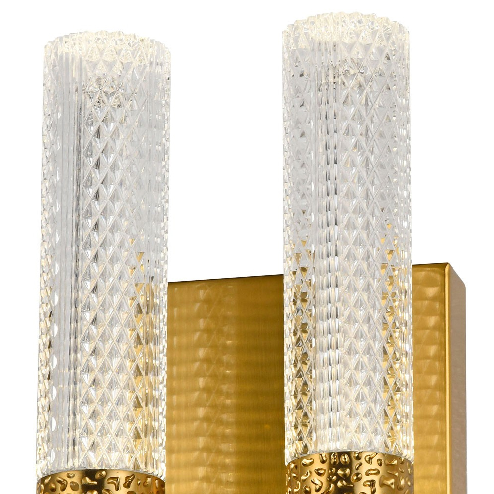 Бра с двумя плафонами латунь Dew Drops Tube Duo Brass Wall Lamp