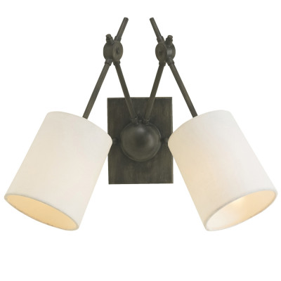 Бра с двумя тканевыми абажурами в форме цилиндра Prerequisites