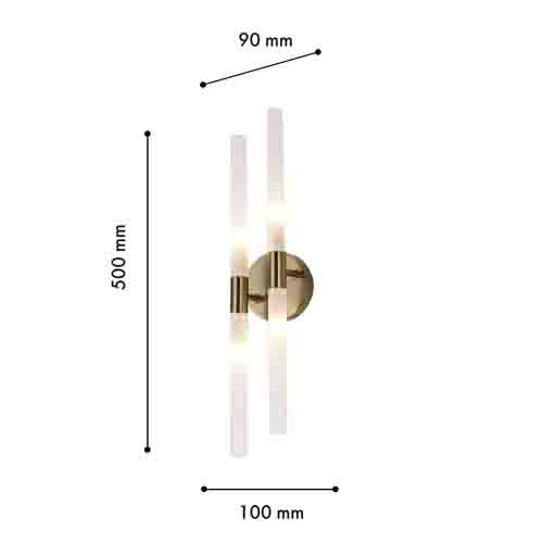 Бра с двумя цилиндрическими матовыми плафонами на круглом основании Delta Light