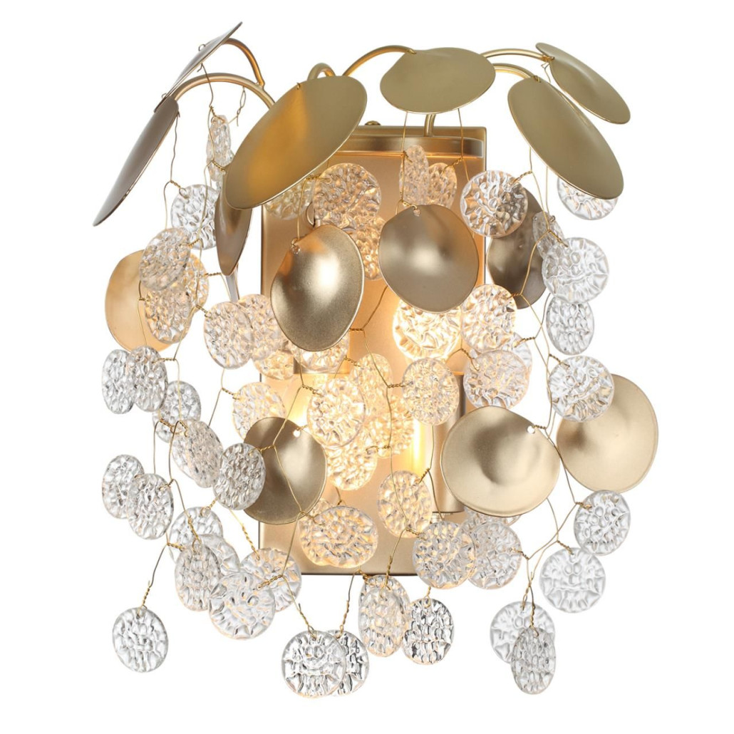 Бра с декоративными подвесками из прозрачного стекла в форме монеток FAIRYTREE Light