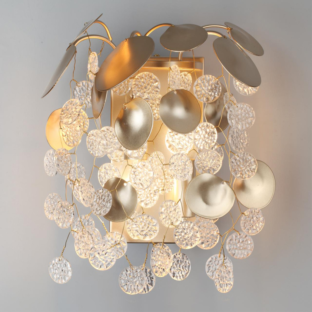 Бра с декоративными подвесками из прозрачного стекла в форме монеток FAIRYTREE Light