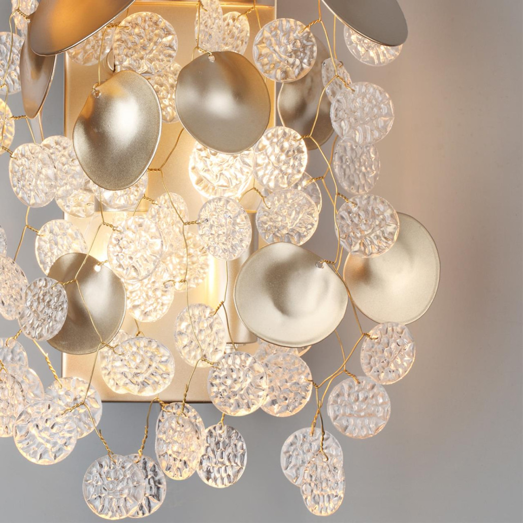 Бра с декоративными подвесками из прозрачного стекла в форме монеток FAIRYTREE Light