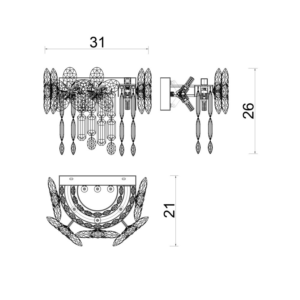 Бра с декоративными элементами в виде крупных хрустальных цветов Palace Gardens