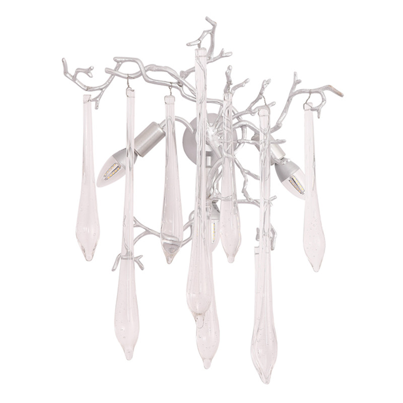 Бра с декором в виде ветвей и стеклянных подвесок в форме капель Droplet Chandelier