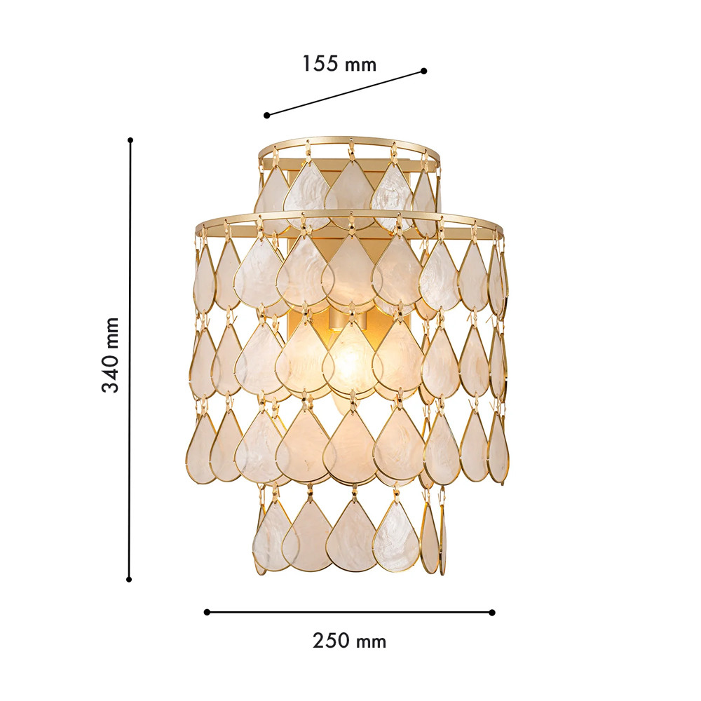 Бра с декором из натуральной морской ракушки Iridescent Light