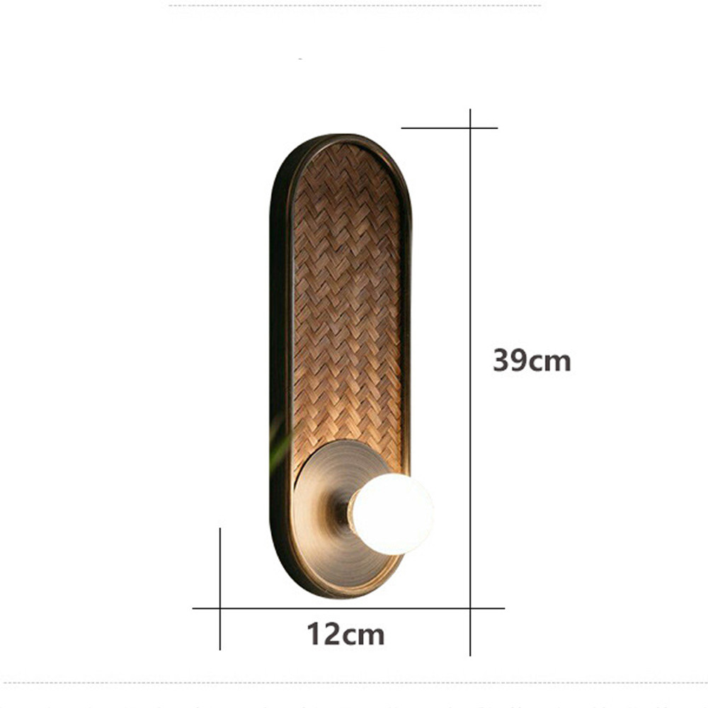 Бра с декором из плетеного бамбука Wicker Oval Lamp