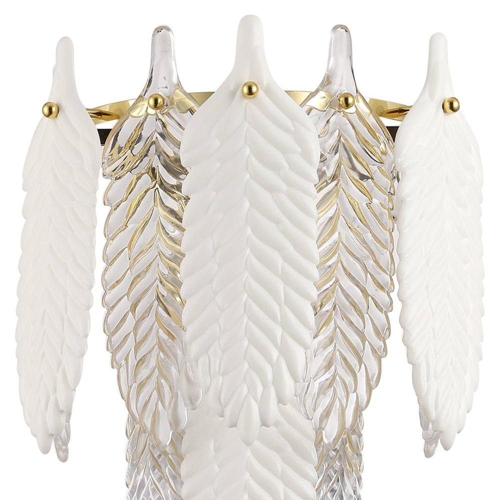 Бра с декором из рельефного стекла в виде перьев Abelia Feather Wall Lamp