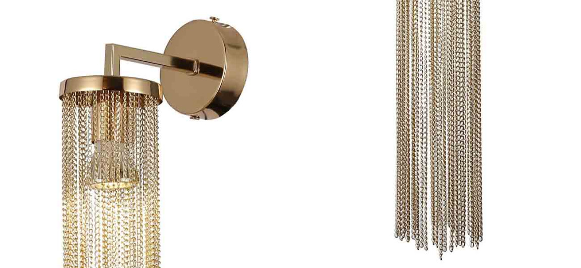 Бра с декором из цепочек ATLANTIS CHAIN Золото