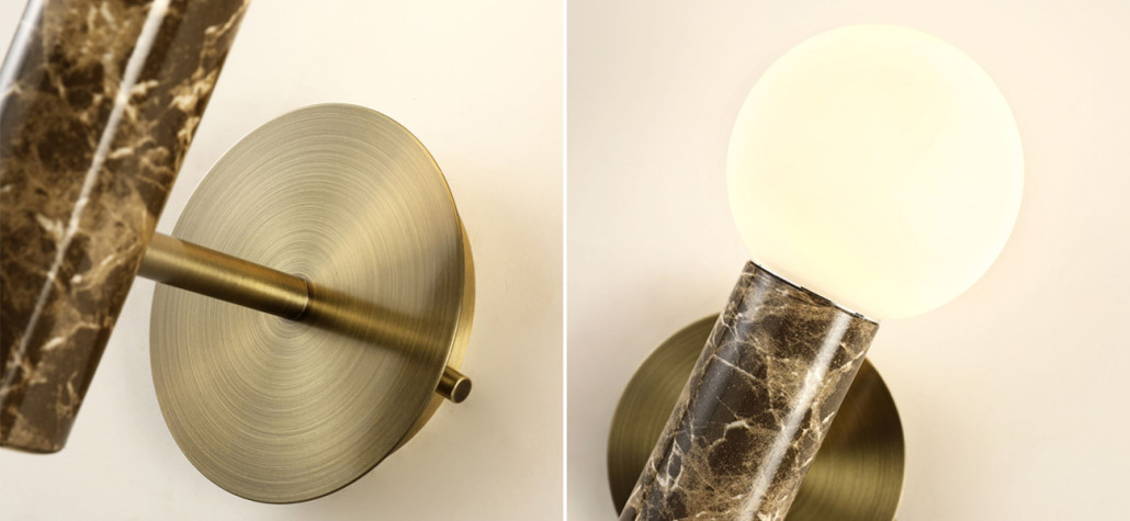 Бра с декором под коричневый мрамор Shaw Marble