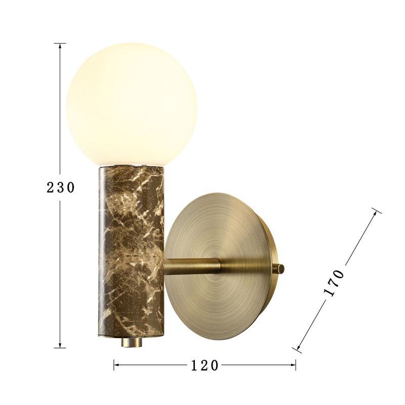 Бра с декором под коричневый мрамор Shaw Marble