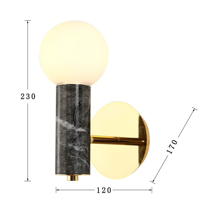 Бра с декором под черный мрамор Shaw Marble