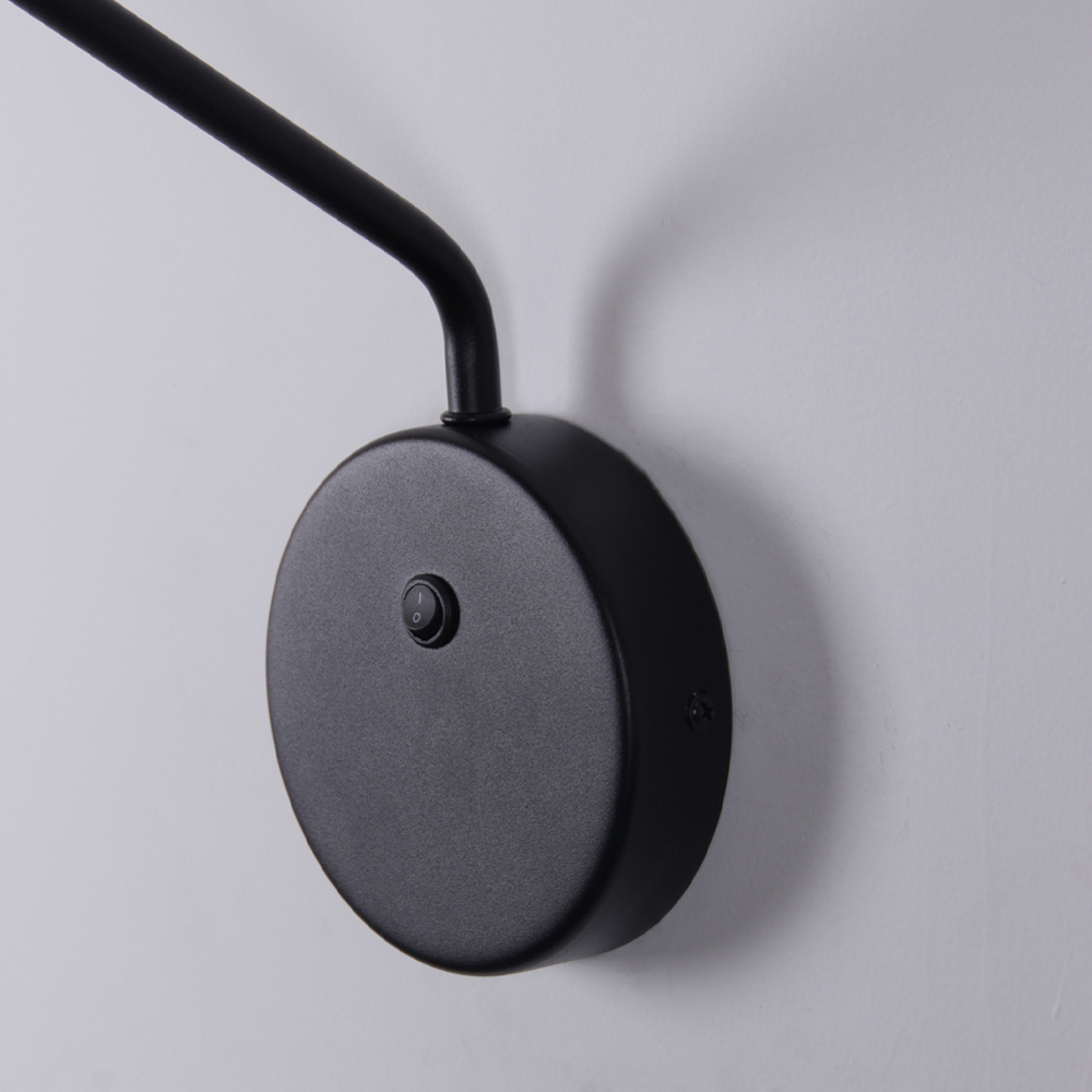 Бра с длинным чёрным металлическим каркасом Bendik Lighting