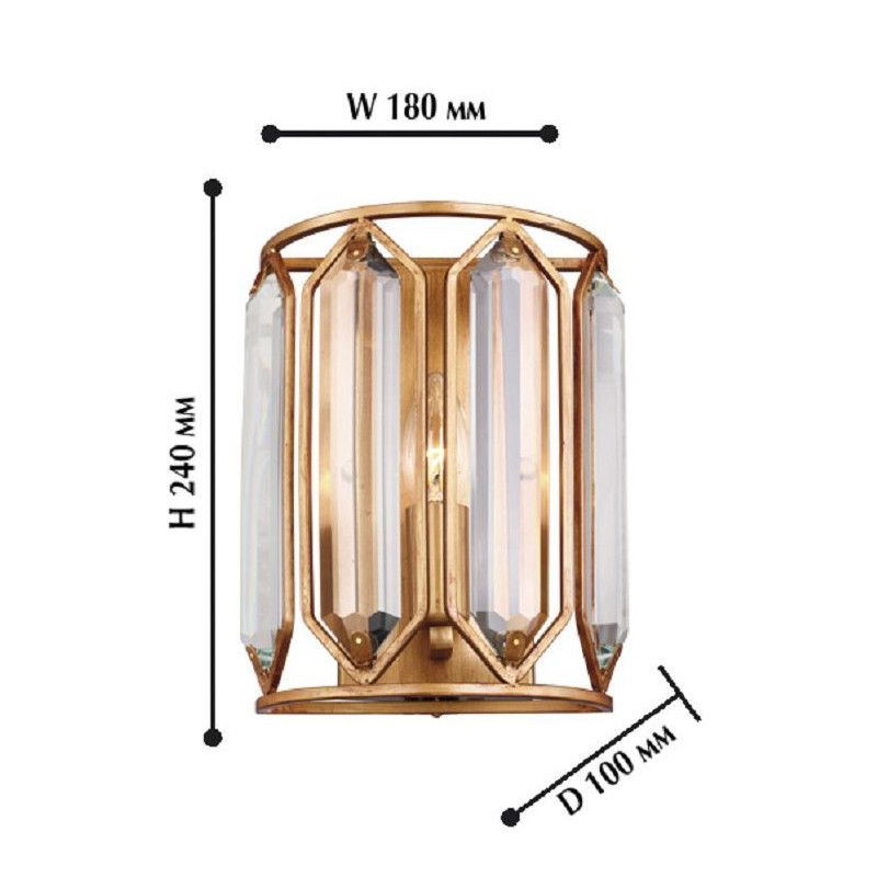 Бра с золотисто-коричневым каркасом CRYSTAL LIGHT
