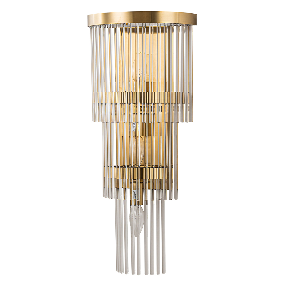 Бра с золотистым основанием и прозрачными трубками Nembus