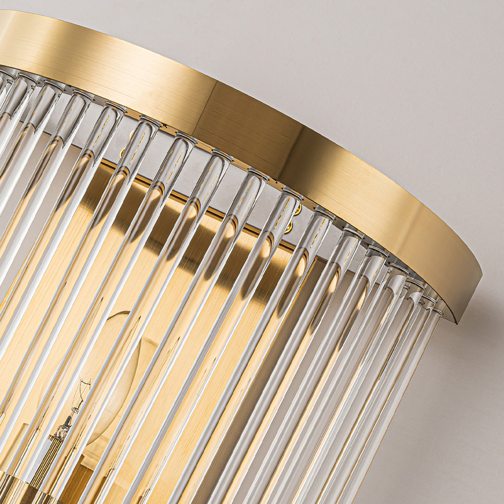 Бра с золотистым основанием и прозрачными трубками Nembus