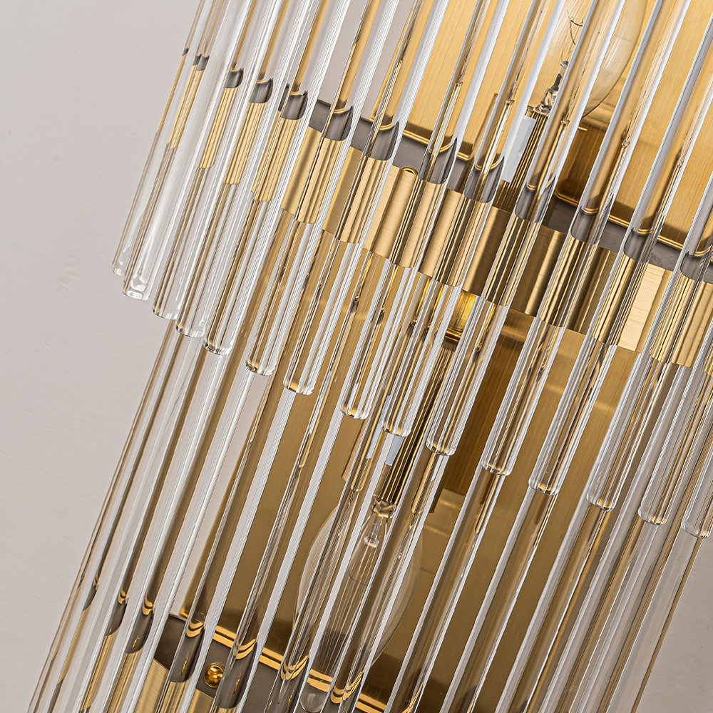 Бра с золотистым основанием и прозрачными трубками Nembus