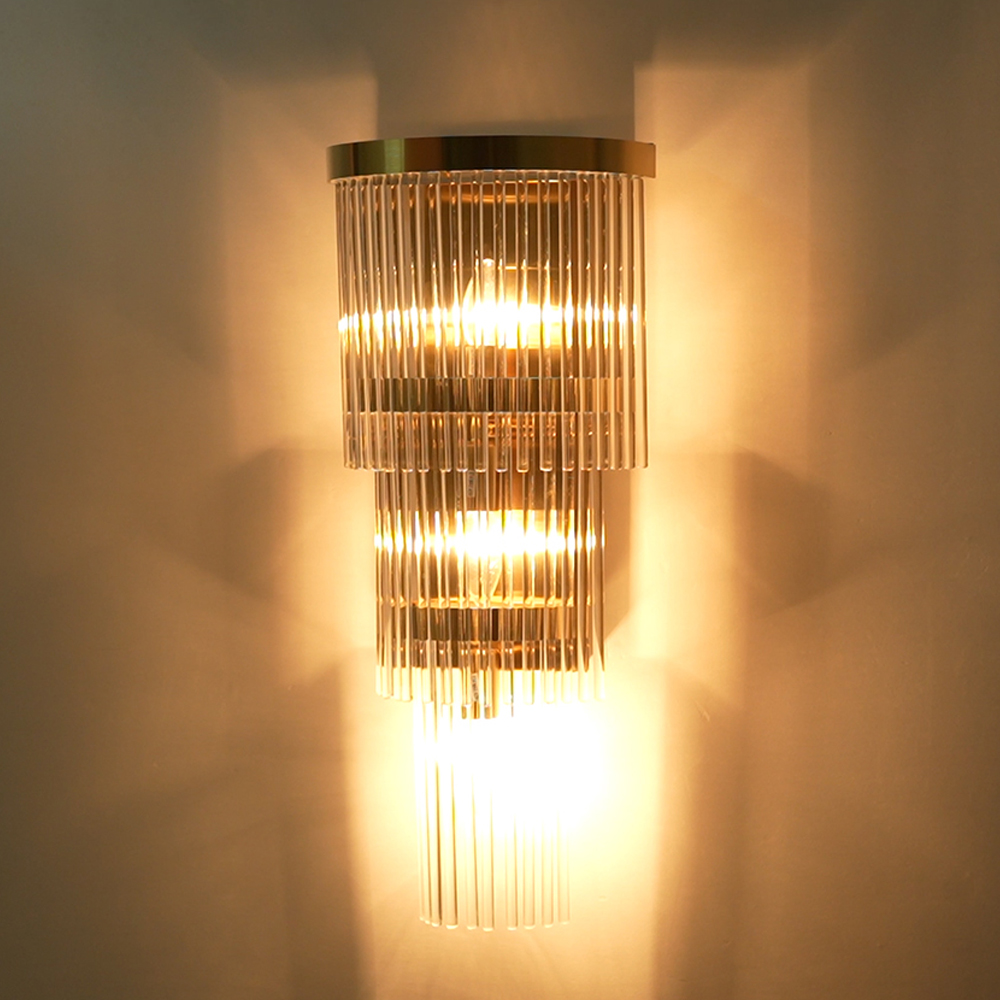 Бра с золотистым основанием и прозрачными трубками Nembus