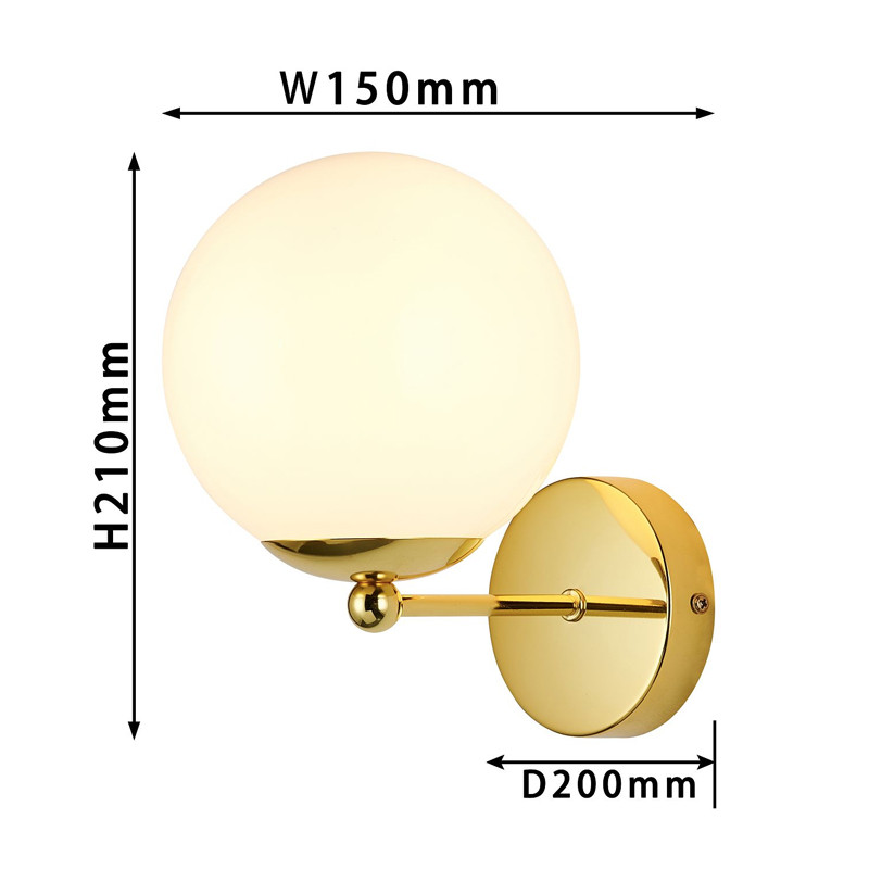 Бра с золотым каркасом и  белым плафоном Amuse