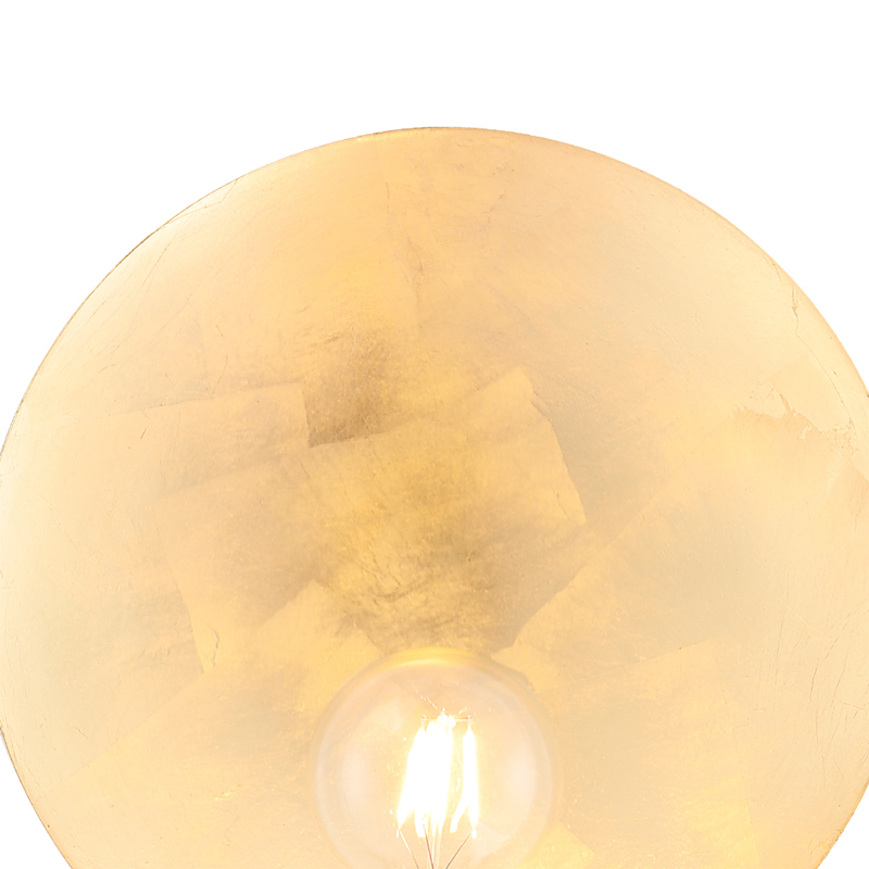 Бра с золотым круглым отражателем и открытой лампой Sun Glow Disc
