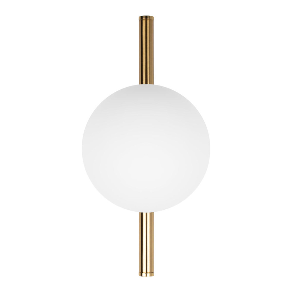 Бра с золотым основанием и белым плафоном в форме шара Bubble