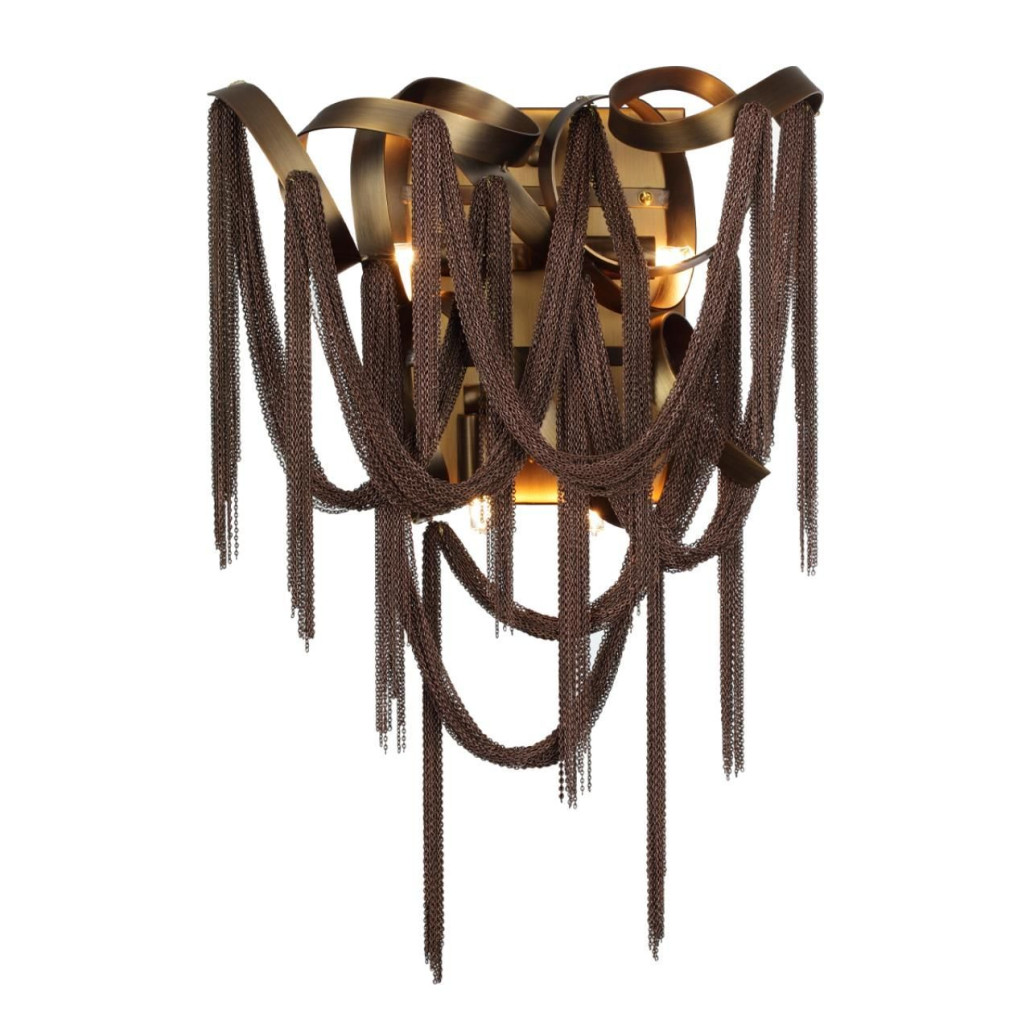 Бра с изогнутыми металлическими лентами и цепочками Atlantis Chain