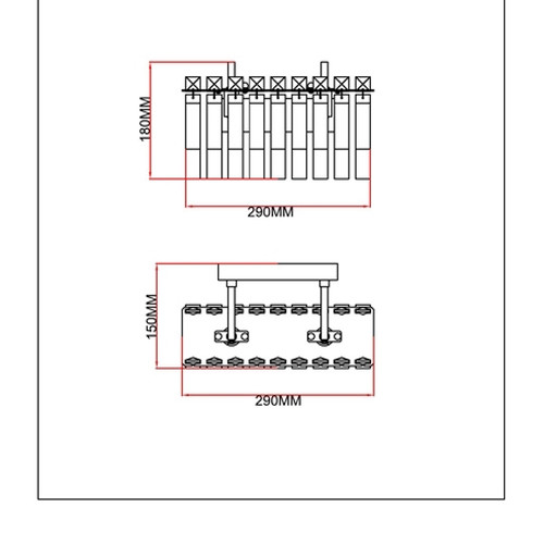 Бра с изогнутыми прозрачными хрустальными элементами в форме дуг Retro FROZEN GLASS