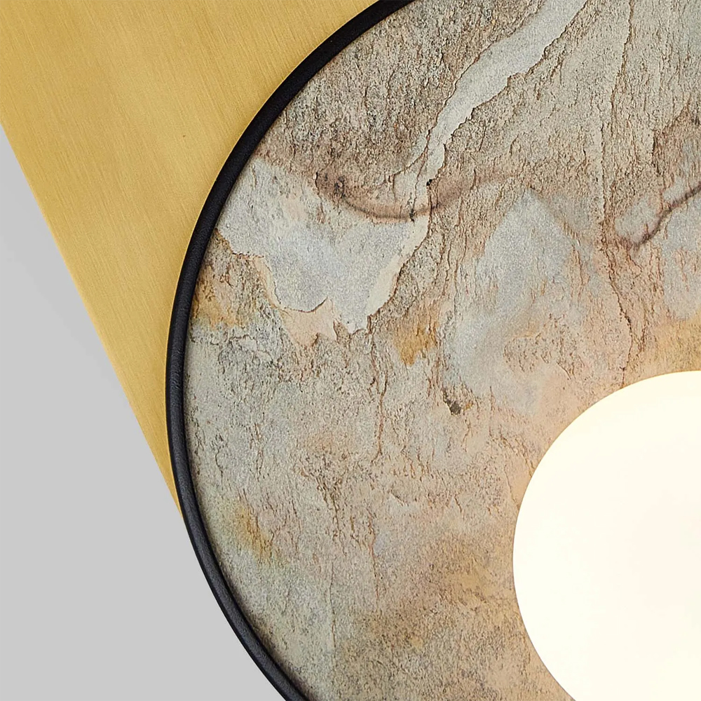 Бра с каменным диском в металлической раме Sandstone Painting