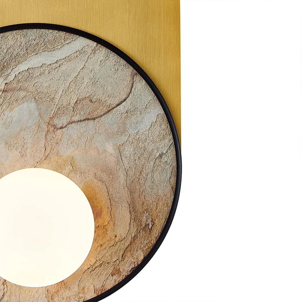 Бра с каменным диском в металлической раме Sandstone Painting