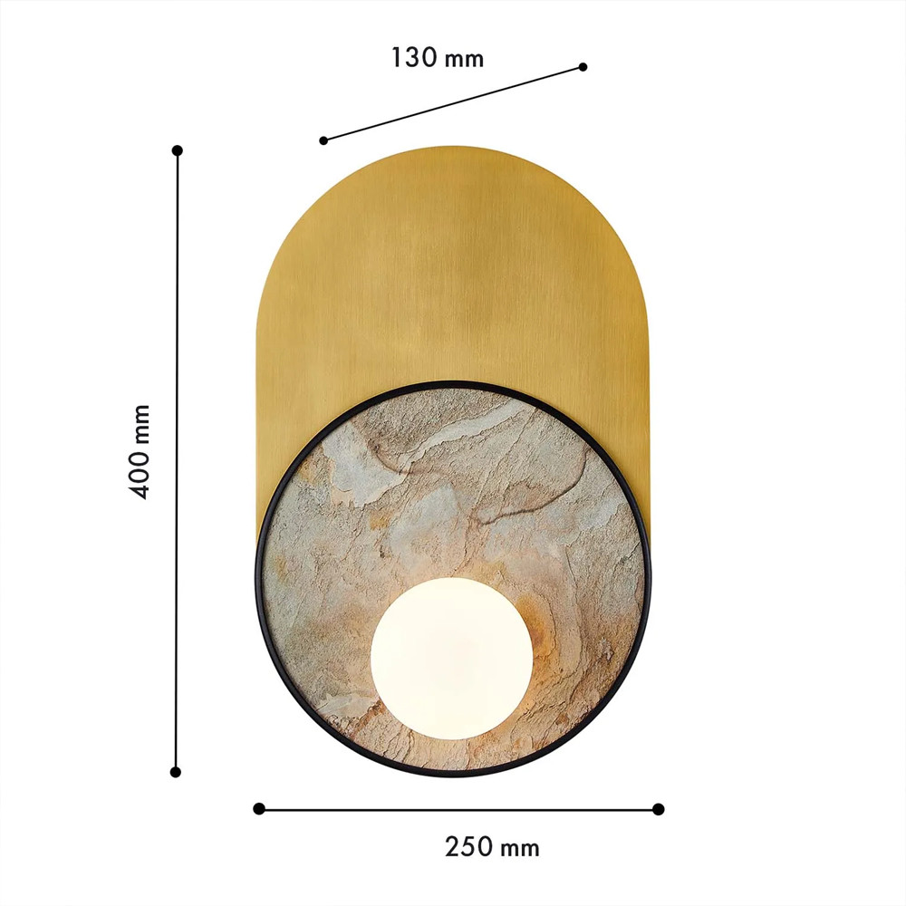 Бра с каменным диском в металлической раме Sandstone Painting