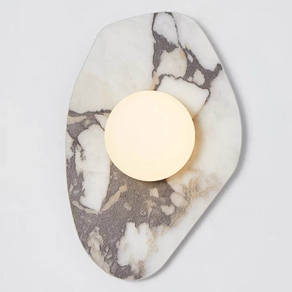 Бра с каменным основанием и плафоном из стекла в форме шара Shaw Marble Lighting