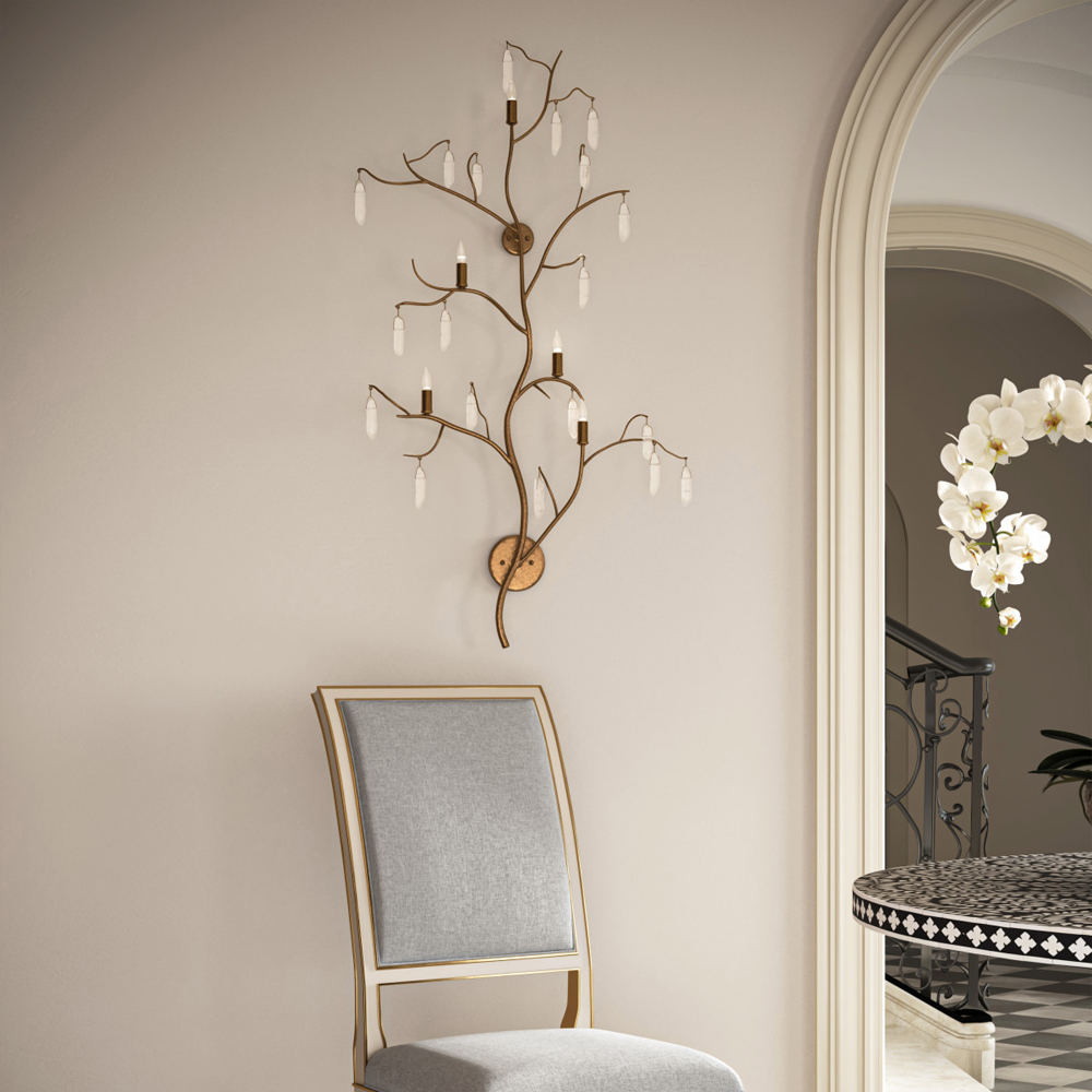 Бра с каркасом в виде веток усыпанных кристаллами Branches with Crystals