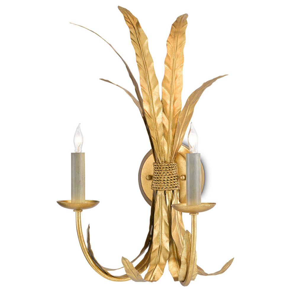 Бра с каркасом в виде пучка золотых перьев Bunch of Feathers