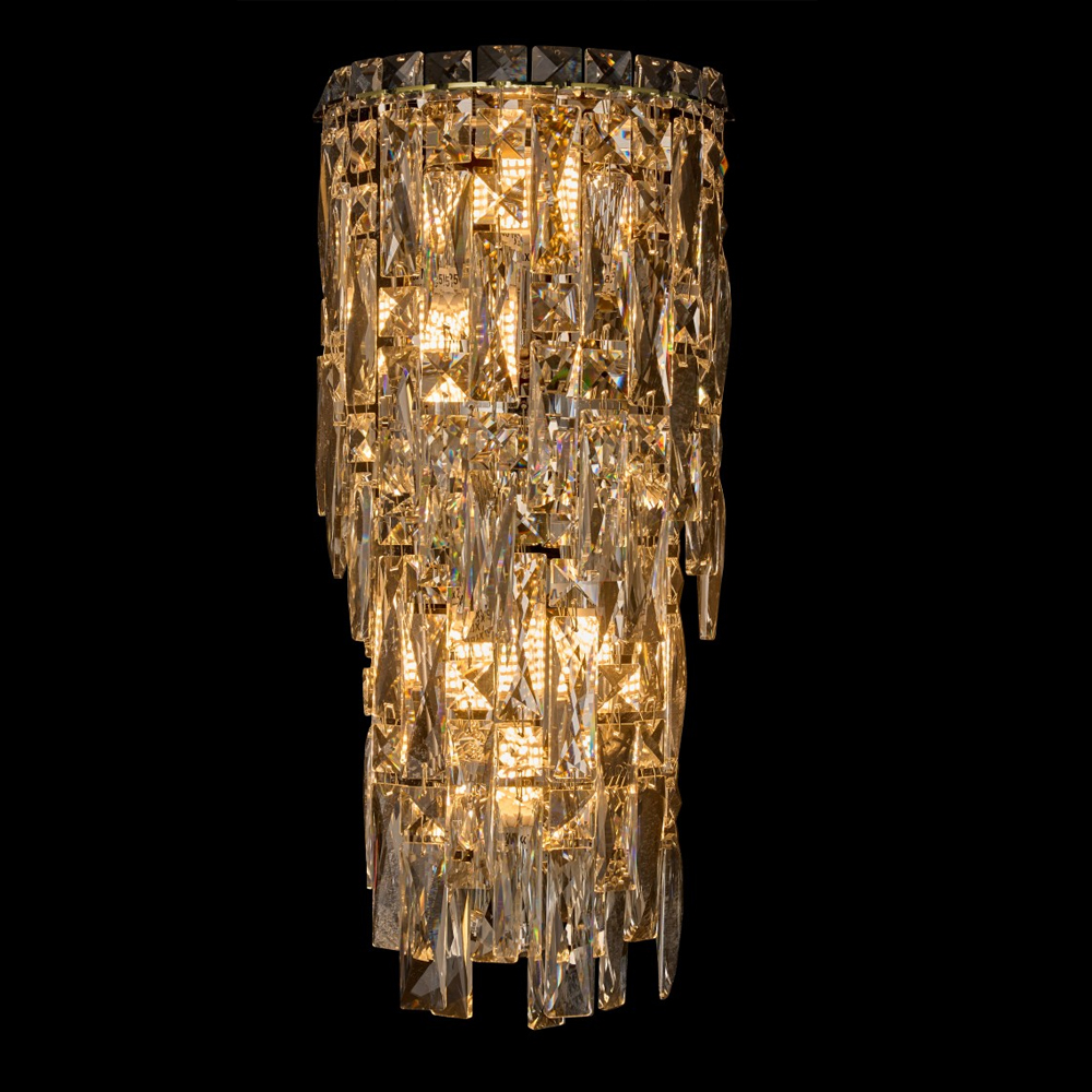 Бра с каскадом из прозрачного хрусталя и корпусом золотого цвета Constant Sparks