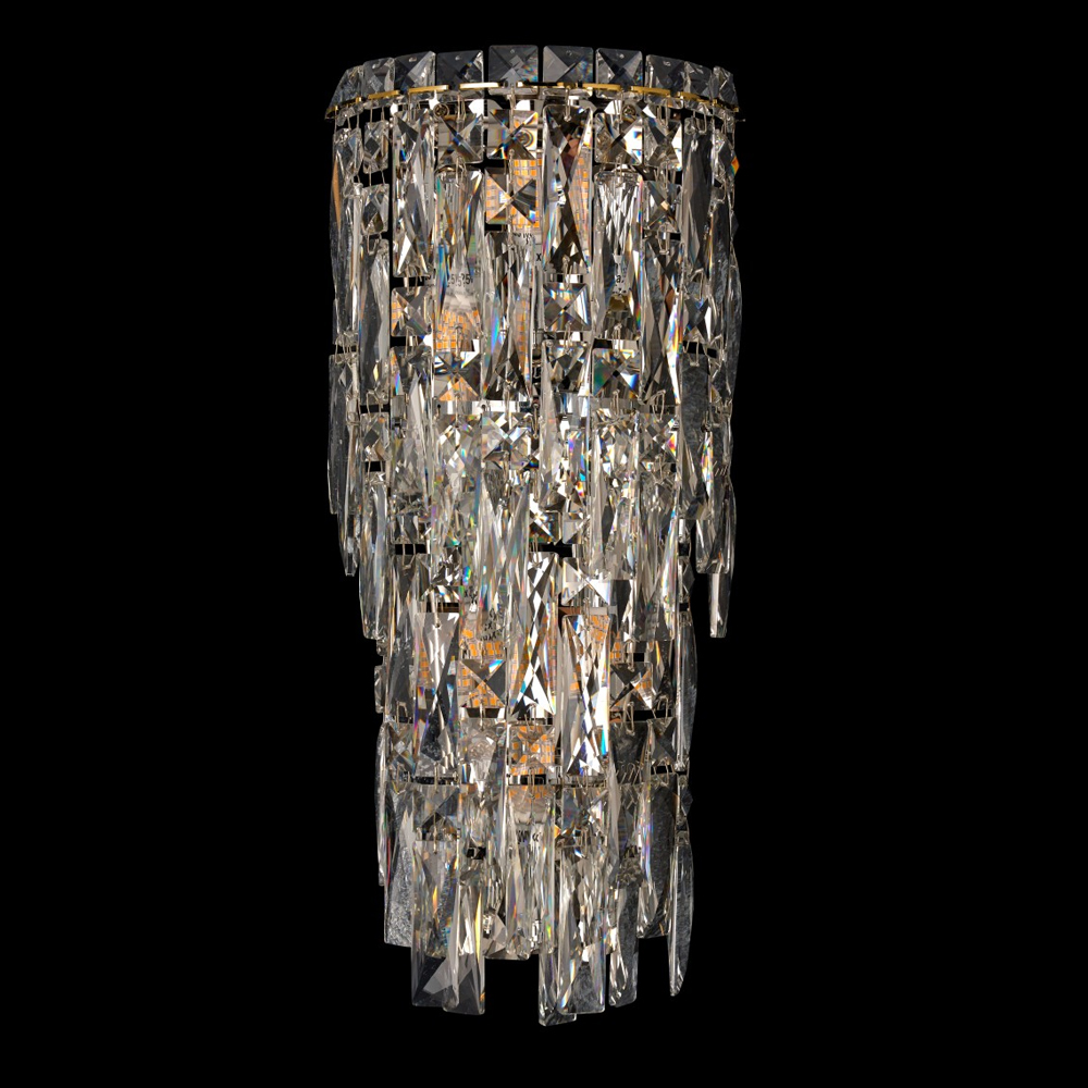 Бра с каскадом из прозрачного хрусталя и корпусом золотого цвета Constant Sparks