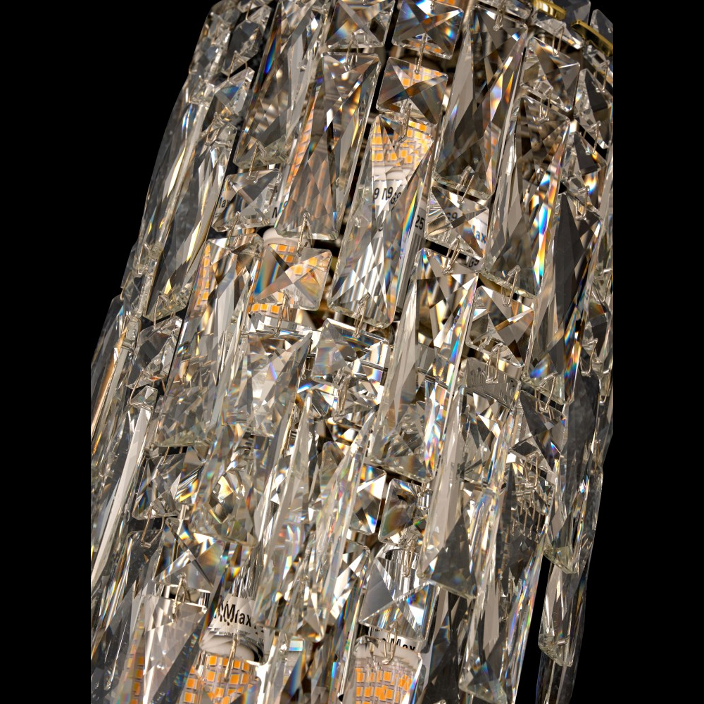 Бра с каскадом из прозрачного хрусталя и корпусом золотого цвета Constant Sparks