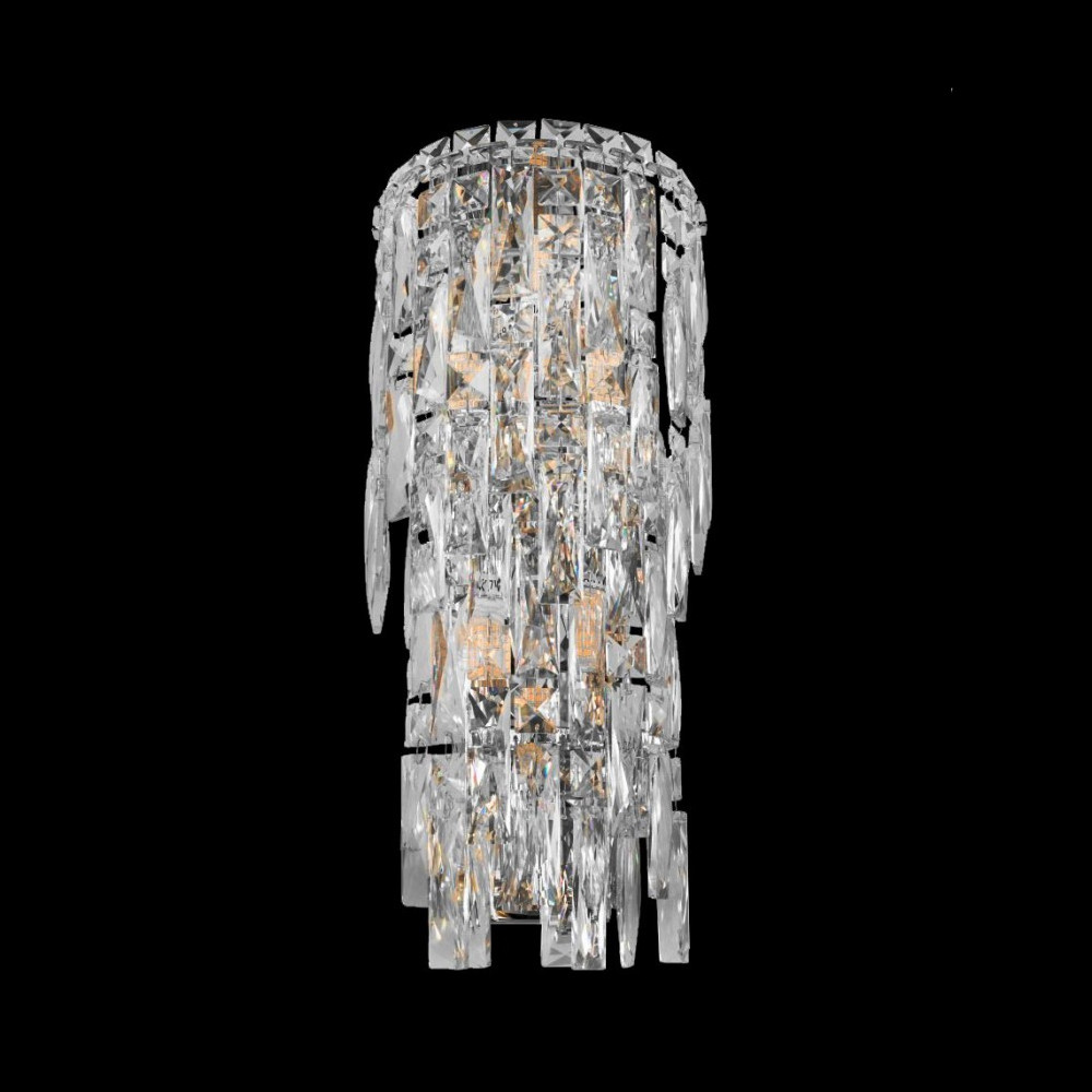 Бра с каскадом из прозрачного хрусталя и корпусом из металла цвета хром Constant Sparks
