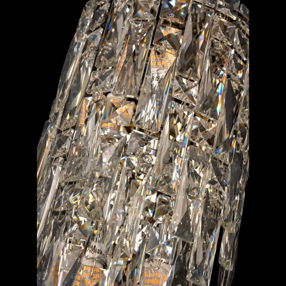 Бра с каскадом из прозрачного хрусталя и корпусом из металла цвета хром Constant Sparks