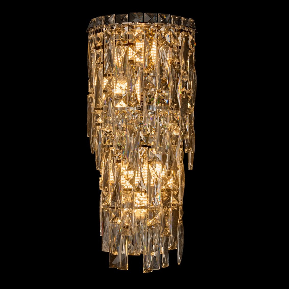 Бра с каскадом из прозрачного хрусталя и корпусом из металла цвета хром Constant Sparks