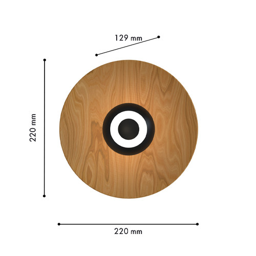 Бра с круглой металлической основой под дерево Natural Harmonie