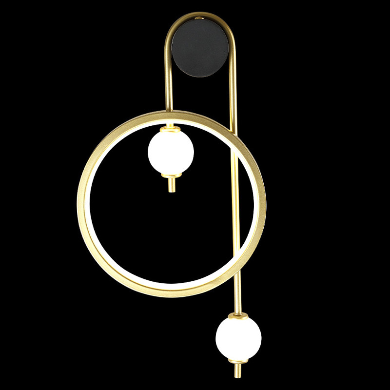 Бра с круглой рамкой и стеклянными белыми шарами B.LUX C Ball