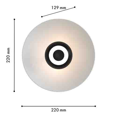 Бра с круглым белым плафоном и черной центральной деталью Natural Harmonie