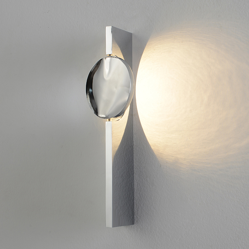 Бра с круглым зеркальным диском на прямоугольном соновании Reflection Circle Glow