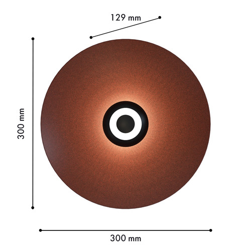 Бра с круглым металлическим основанием медного цвета 30 см Natural Harmonie
