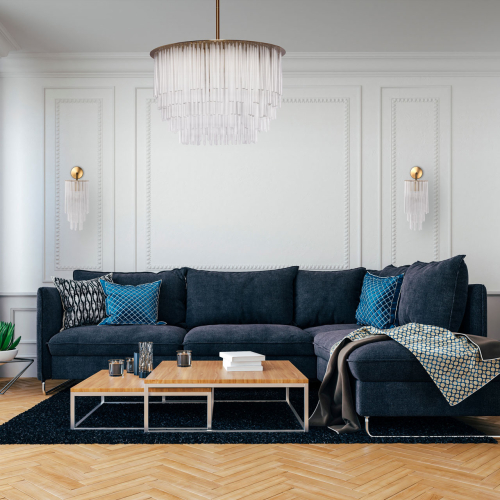 Бра с круглым основанием и длинными прозрачныи стеклянными трубками Nembus